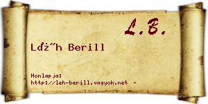 Léh Berill névjegykártya