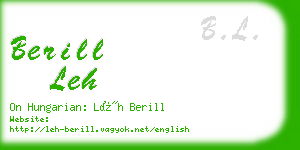 berill leh business card